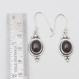 Garnet Silver Earrings