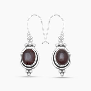 Garnet Silver Earrings
