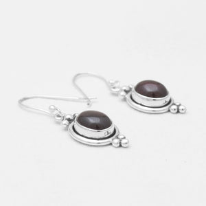 Garnet Silver Earrings