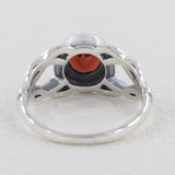 Red Garnet Silver Ring