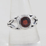 Red Garnet Silver Ring