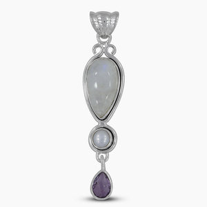 Rainbow Moonstone Silver Pendants