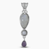 Rainbow Moonstone Silver Pendants