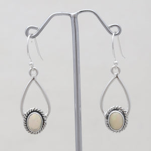 Natural Ethiopian Opal Silver Earrings