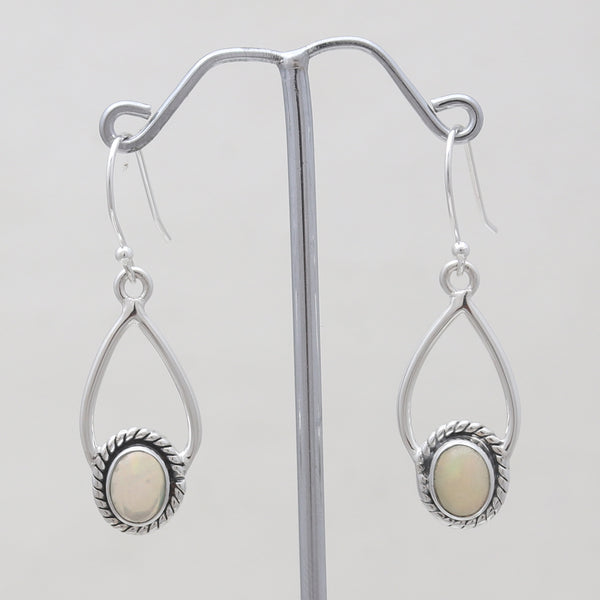 Natural Ethiopian Opal Silver Earrings