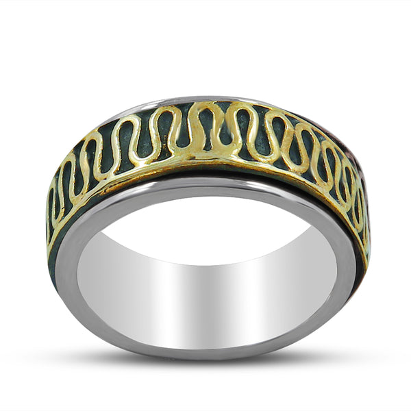 925 Sterling Silver Dual Tone Band Rings