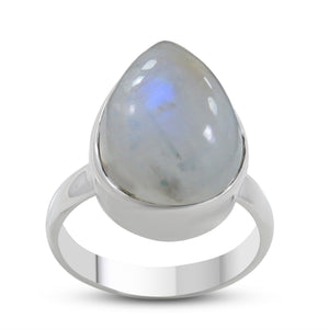 Rainbow Moonstone Silver Ring