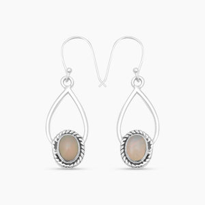 Natural Ethiopian Opal Silver Earrings