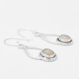 Natural Ethiopian Opal Silver Earrings