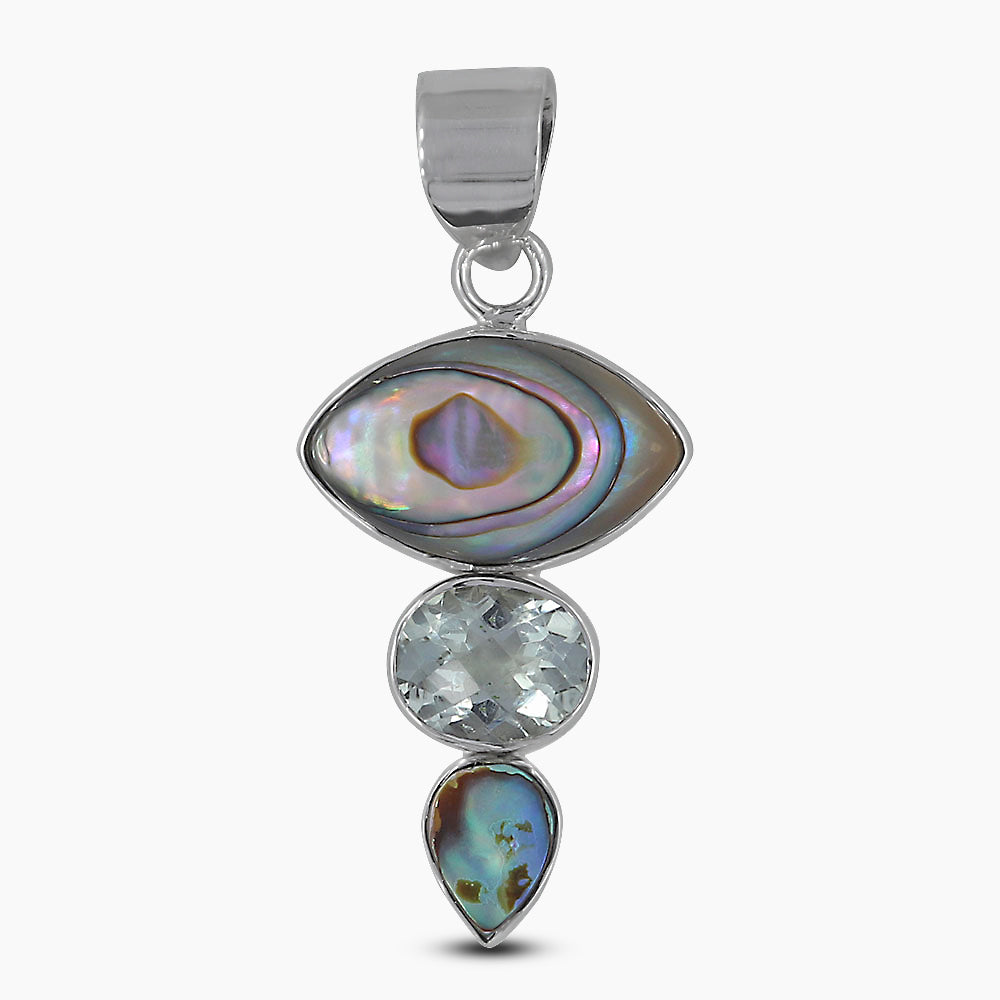 925 Sterling Silver Abalone Shell Pendants