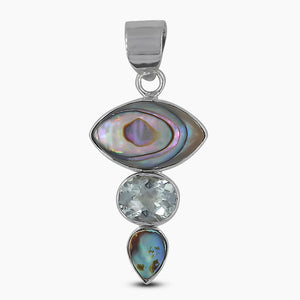 925 Sterling Silver Abalone Shell Pendants