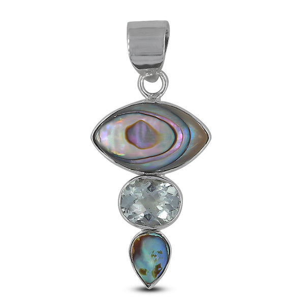 925 Sterling Silver Abalone Shell Pendant