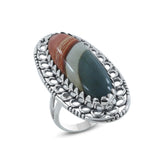 Turquoise Oyster Jasper Designer Ring in 925 Sterling Silver