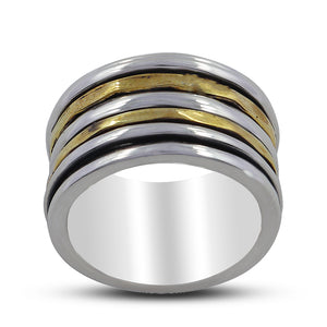 925 Sterling Silver Two-Tone Band Ring