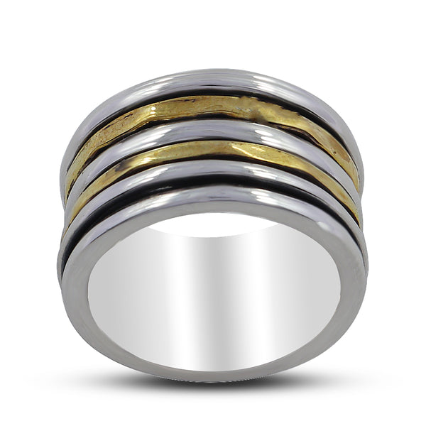 925 Sterling Silver Two-Tone Band Ring