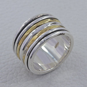 925 Sterling Silver Two-Tone Band Ring