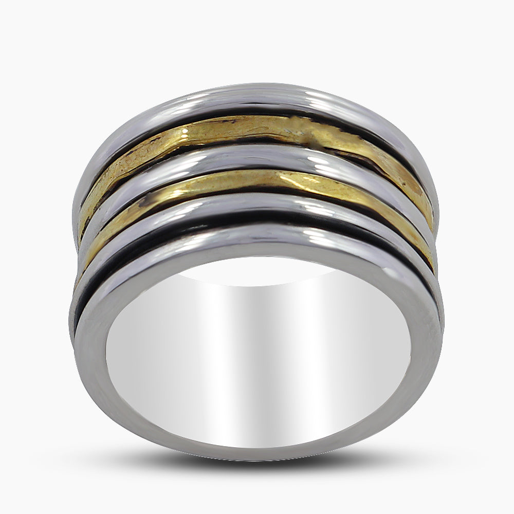 925 Sterling Silver Two-Tone Band Rings