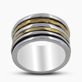 925 Sterling Silver Two-Tone Band Rings