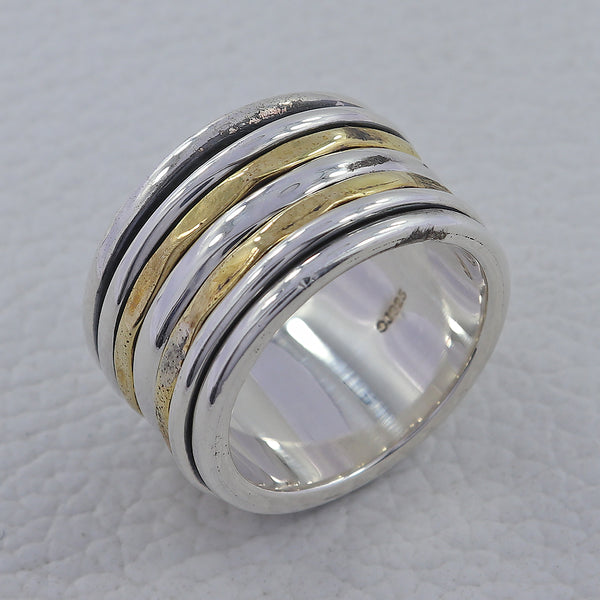 925 Sterling Silver Two-Tone Band Ring