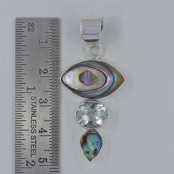 925 Sterling Silver Abalone Shell Pendant