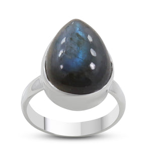 Rainbow Moonstone Silver Ring