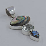 925 Starling Silver Abalone Shell Pendant