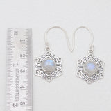 Rainbow Moonstone Silver Earrings