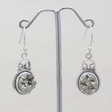 925 Sterling Silver Pyrite Earrings