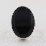 Black Onyx Cut Sterling Silver Rings