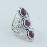 Red Garnet Gemstone Designer Ring in 925 Sterling Silver