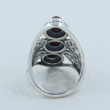 Red Garnet Gemstone Designer Ring in 925 Sterling Silver