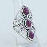 Red Garnet Gemstone Designer Ring in 925 Sterling Silver