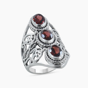 Garnet Silver Rings