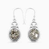 925 Sterling Silver Pyrite Earrings
