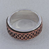 925 Sterling Silver Dual Tone Band Ring