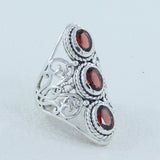 Red Garnet Gemstone Designer Ring in 925 Sterling Silver