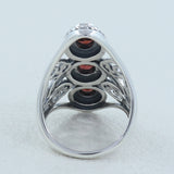 Red Garnet Gemstone Designer Ring in 925 Sterling Silver