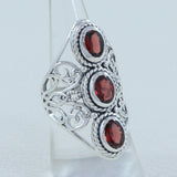 Red Garnet Gemstone Designer Ring in 925 Sterling Silver