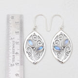 Rainbow Moonstone Silver Earrings