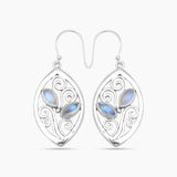 Rainbow Moonstone Silver Earrings