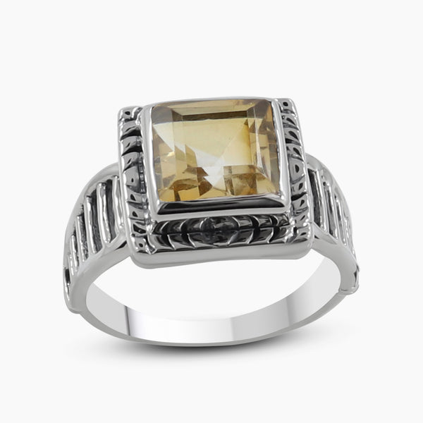 Citrine Silver Rings