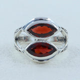 Garnet Marquise Shape Ring in 925 Sterling Silver