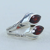 Garnet Marquise Shape Ring in 925 Sterling Silver