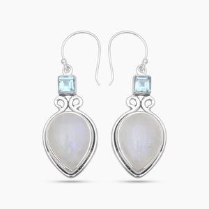 925 Sterling Silver Rainbow Moonstone Earrings
