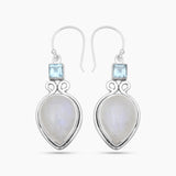 925 Sterling Silver Rainbow Moonstone Earrings