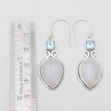 925 Sterling Silver Rainbow Moonstone Earrings