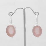 Rose Quartz Silver Earrings