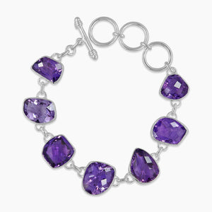 925 Sterling Silver Amethyst Bracelet