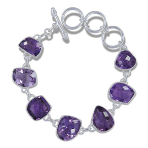 925 Sterling Silver Amethyst Bracelet