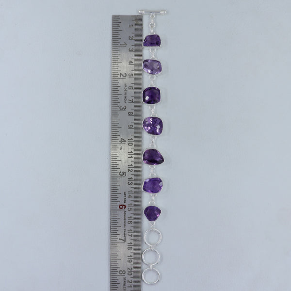 925 Sterling Silver Amethyst Bracelet